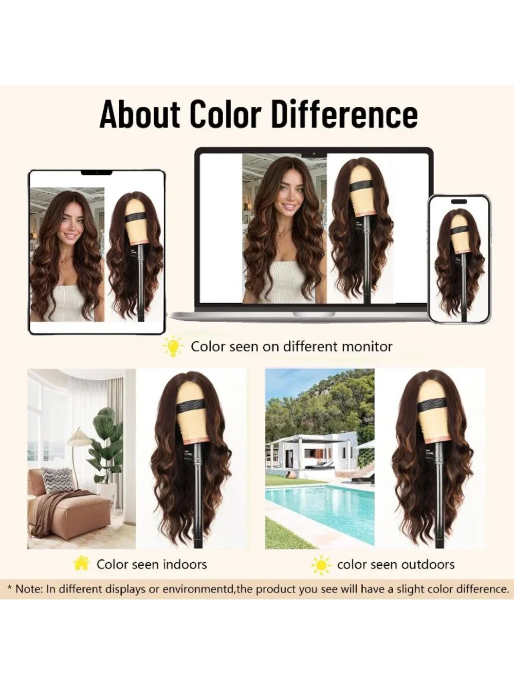 Women's Copper Brown Lace Hairline 26 Inch Synthetic Heat Resistant Wavy Wigs